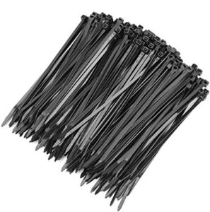 oneleaf cable ties 6 inch heavy duty zip ties with 40 pounds tensile strength for multi-purpose use, self-locking uv resistant nylon tie wraps, indoor and outdoor tie wire. 200 pcs black