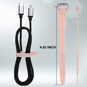 Neepanda 25Pack Reusable Cable Zip Ties, 4.5 Inch Elastic Silicone Cord Organizer Straps for Bundling and Organizing Phone Charging, Cable Wire, Headphones, Management Home Office Table (Pink)