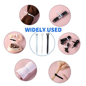 30PCS Reusable Cable Ties, UMUST Silicone Zip Ties,Cord Organizer,Silicone Cable Ties,Cord ties,Cable Straps,Wire Organizer Keeper for Bundling Phone Charging Cable,Wire (black,white,blue)