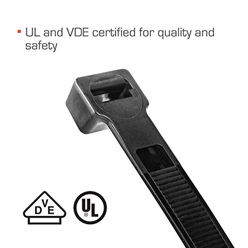 TR Industrial Ultra Heavy Duty Multi-Purpose UV Cable Ties (50-Piece), 250 lbs. Tensile Strength, 8.9", Black