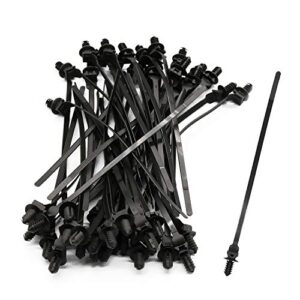 50 Pack Cable Zip Ties, 8 Inch Nylon Push Mount Self Locking Cable Ties for Indoor Wire Tying-Black