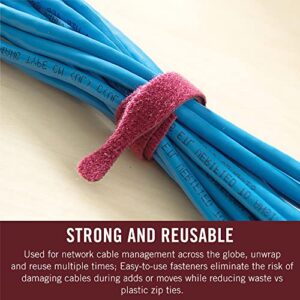 VELCRO Brand Fire Retardant Cable Ties | 50pk ONE-WRAP FR Cable Straps for Contractors, Installers or Home Use | 8 Inch PreCut Cable Management Ties | Cranberry