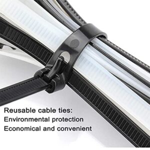 Releasable Reusable Zip Ties 12 Inch Heavy Duty Zip Tie Thick Black Cable Ties Reusable 100 Pack 50lb Tensile Strength Nylon Cable Wire Ties for Multi-Purpose Use Indoor And Outdoor Plastic Tie Wire