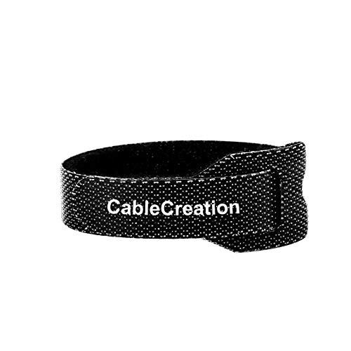 CableCreation Fastening Cable Ties Reusable, Premium 6-Inch Adjustable Cord Ties, Nylon Cable Management Straps Hook Loop Cord Organizer Wire Ties Reusable Black, 50PCS