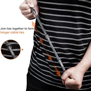 CableCreation Fastening Cable Ties Reusable, Premium 6-Inch Adjustable Cord Ties, Nylon Cable Management Straps Hook Loop Cord Organizer Wire Ties Reusable Black, 50PCS