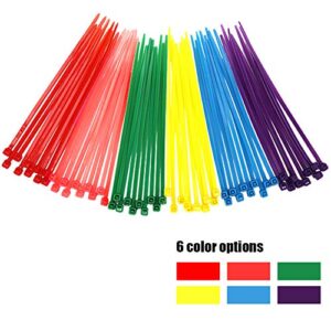 Small Colored Zip Ties 4 inch Multicolor Zip Ties 480pcs Assorted Color Zip Cable Ties for Marking Chickens Legs or Deco Mesh Wreath Supplies Pink,Red, Purple, Yellow, Blue,Green Zip Ties