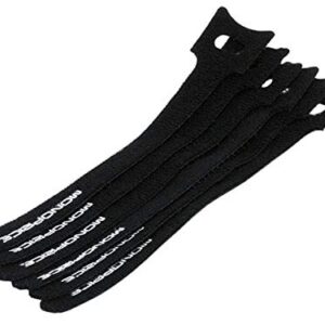 Monoprice Hook & Loop Fastening Cable Ties 6inch, 10pcs/Pack - Black