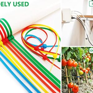 400Pcs Colored Zip Ties 4 Inch Cable Ties, 4/6/8 Inch Optional, Red Yellow Green Blue Small Zip Ties Set - 4 Inch