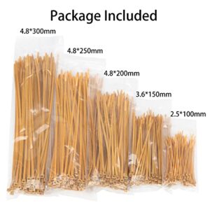 XINGO Cable Zip Ties Heavy Duty, 500 Packs Self-Locking 4+6+8+10+12 Inch 50LBS Nylon Cable Ties, Perfect for Home, Office, Garden and Workshop (Gold)