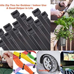 Zip Ties Heavy Duty 200 lb 18 Inch, Extra Long Cable Ties Black Zip Tie Wide Plastic Ties Large Industrial Cable Wire Tie Wraps 50 Pieces