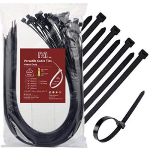 zip ties heavy duty 200 lb 18 inch, extra long cable ties black zip tie wide plastic ties large industrial cable wire tie wraps 50 pieces