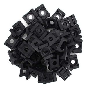 olirexd (100 of pack) black 9mm cable tie mount base saddle type mount screw wire bundle holder base holder width cable large size 0.75 inch