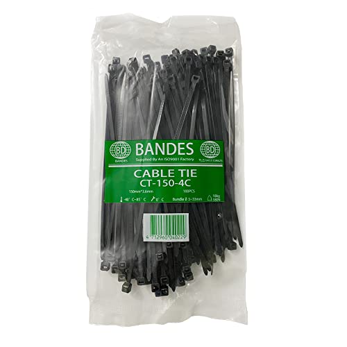 Cable Zip Ties Heavy Duty 6 Inch 100pcs Premium Plastic Wire Ties with 41 Pounds Tensile Strength Self-Locking Black Nylon Tie Wraps for Indoor and Outdoo (6 Inch)