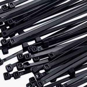 Cable Zip Ties Heavy Duty 6 Inch 100pcs Premium Plastic Wire Ties with 41 Pounds Tensile Strength Self-Locking Black Nylon Tie Wraps for Indoor and Outdoo (6 Inch)