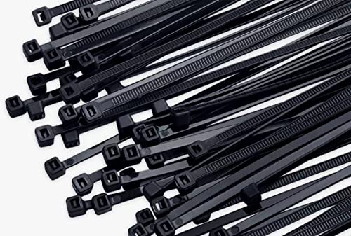 Cable Zip Ties Heavy Duty 6 Inch 100pcs Premium Plastic Wire Ties with 41 Pounds Tensile Strength Self-Locking Black Nylon Tie Wraps for Indoor and Outdoo (6 Inch)