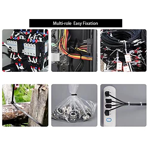 Cable Zip Ties Heavy Duty 6 Inch 100pcs Premium Plastic Wire Ties with 41 Pounds Tensile Strength Self-Locking Black Nylon Tie Wraps for Indoor and Outdoo (6 Inch)