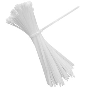 zip ties heavy duty 12 inch white zip cable tie with 120 lbs tensile strength, industrial strong cable ties uv resistant nylon zipties for outdoor indoor use 100 pack by emincoup