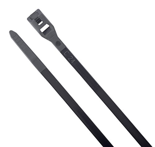 SecuriTie CTCH8-60100UVB Low-Profile Cable Ties, 8 Inch., 60 Lbs. Tensile Strength, Wire & Cord Management / Industrial / Household Use, Nylon Zip Tie, 100 Pk, UV Black