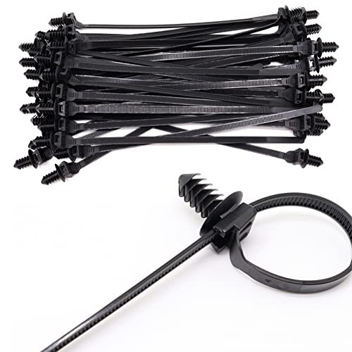 Benliu 20Pcs Cable Zip Ties, 8.3x0.2 inch Heavy Duty Nylon Push Mount Self Locking Assortment for Indoor Wire Tying