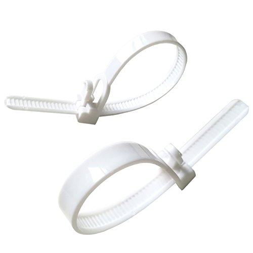 [50 Pieces] Reusable Cable Ties, Canwn Nylon Heavy Duty Zip Ties Mini Flexible Cable Tidies Slipknot Straps(White)