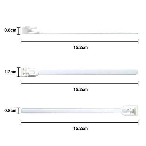 [50 Pieces] Reusable Cable Ties, Canwn Nylon Heavy Duty Zip Ties Mini Flexible Cable Tidies Slipknot Straps(White)