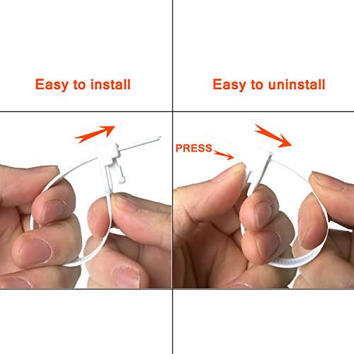 [50 Pieces] Reusable Cable Ties, Canwn Nylon Heavy Duty Zip Ties Mini Flexible Cable Tidies Slipknot Straps(White)