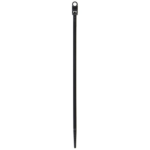 Gardner Bender 48-308UVB Mounting Cable Tie, 8 inch, 50 lb, Electrical Wire and Cord Management, Nylon Zip Tie, 100 Pk, UV Resistant Black