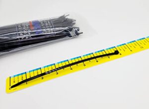 mrmx 8 x 0.19 inch 50lbs tensile strength, black color uv resistance multi-purpose cable ties, zip ties, 100pcs in zip lock bag (ct8)