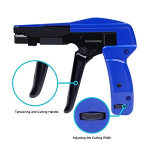 Cable Tie Gun,Knoweasy Fastening Cable Tie Tool,Die-Cast Steel Flush Cut Zip Tie Tool with Steel Handle for Nylon Cable Tie,7 Inches Length
