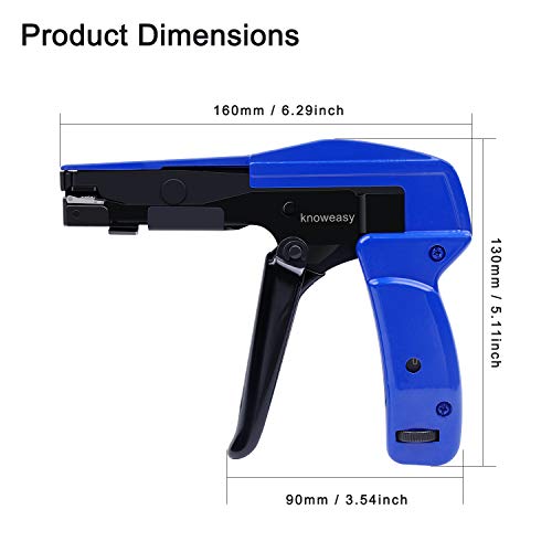 Cable Tie Gun,Knoweasy Fastening Cable Tie Tool,Die-Cast Steel Flush Cut Zip Tie Tool with Steel Handle for Nylon Cable Tie,7 Inches Length