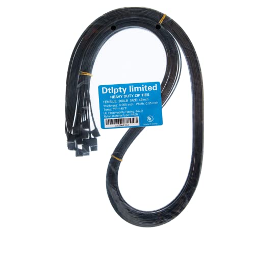 Dtlpty limited Extra Large Zip Ties Long Cable Ties Big Heavy Duty Outdoor Plastic Ties Thick 48 Inch 200 Lb,14 Pack