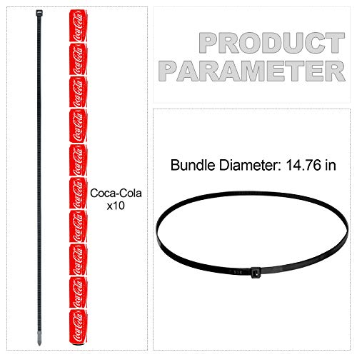 Dtlpty limited Extra Large Zip Ties Long Cable Ties Big Heavy Duty Outdoor Plastic Ties Thick 48 Inch 200 Lb,14 Pack