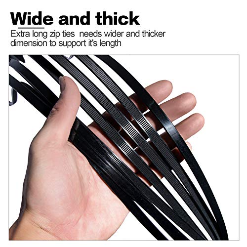 Dtlpty limited Extra Large Zip Ties Long Cable Ties Big Heavy Duty Outdoor Plastic Ties Thick 48 Inch 200 Lb,14 Pack