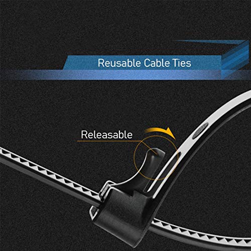 Helonge Reusable Zip Ties, 100 Pcs Assorted Fastening Cable Zip Ties 6" 8" 10" 12" Four Length Heavy Duty Nylon Self Locking Wire Ties