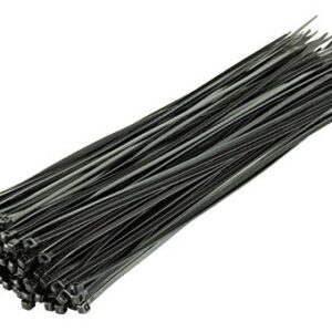 GTSE 11 Inch Black Zip Ties, 100 Pack, 40lb Strength, UV Resistant Long Nylon Cable Ties, Self-Locking 11" Tie Wraps