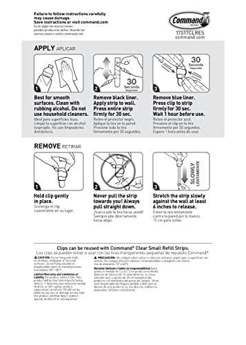 Command Round Cord Clips, Damage Free Hanging Cable Clips, No Tools Wall Clips for Hanging Electrical Cables, 13 Clear Cord Clips and 16 Command Strips