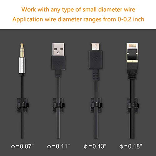 3M Self Adhesive Cable Clips Management Strong Wire Holders Cord Organizer Cable Clamp Sticky Desk Management for Office Home Car Tables PC Laptop TV Walls (0.75"x0.6", 50pcs, Black)