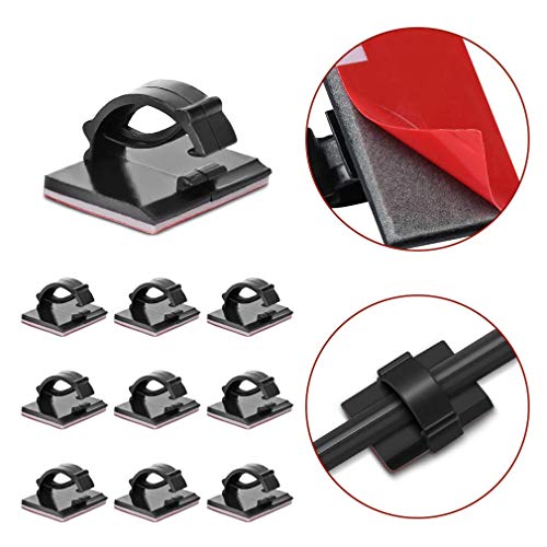 3M Self Adhesive Cable Clips Management Strong Wire Holders Cord Organizer Cable Clamp Sticky Desk Management for Office Home Car Tables PC Laptop TV Walls (0.75"x0.6", 50pcs, Black)