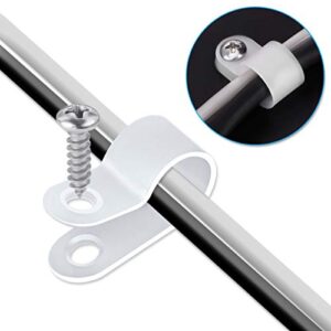 LOKMAN 100 Pack 1/4 Inch Rope Light P-Style Mounting Clips with Compatible Stainless Steel Pan Head Phillips Screws