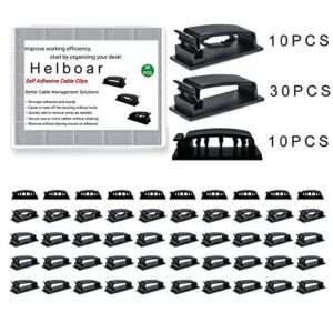 Cable Clips 50Pcs, Self Adhesive Cable Management Clips, Cord Organizer Wire Clips Cord Holder for Appliances PC Wall Ethernet Cable Under Desk Nightstand Home Office Car (Black)