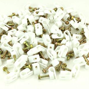 Skywalker Flexible Single Cable Screw Clips (Pack of 100 / White)