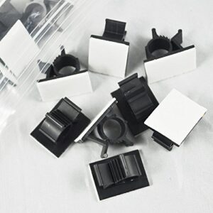 25 Pcs Black Adhesive Backed Nylon Wire Adjustable Cable Clips Clamps