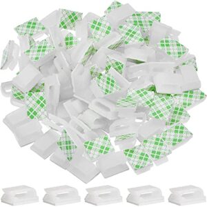 100 pieces adhesive cable clips wire clips cable management wire cord holder (13 x 10 mm, white)