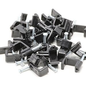THE CIMPLE CO - Dual, Twin, or Siamese Coaxial Cable Clips, Cat6, Electrical Wire Cable Clip, 1/2 in Nail Clip and Fastener, Black (100 Pieces per Bag)