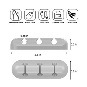 2 Pack Cable Clips - Simr Cord Organizer, Cable Management, 6mm Wire Holder System - Rubber Adhesive Cord Hooks fit Home, Office, Cubicle, Car, Desk Accessories (Black Grey)