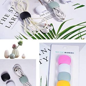 Keast 4Pcs Reusable Silicone Cord Organizer, Headphone Earphone Cable Organizer Cord Management Wrap Winder Headphone Cable Winder, Phone Charger Wire Clips for Business Travel1