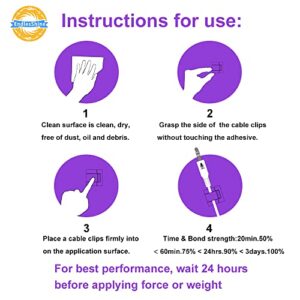 EndlesShine Wire Clips [3 Sizes 50pcs], Adhesive Wire Organizer Cable Holder Cord Management Command Clips for Office and Home (Clear)