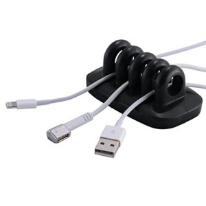 cable clip holder weighted desktop cord management fixture (black)