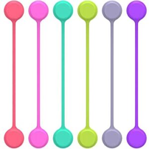16 Pack Magnetic Twist Ties, Silicone Magnetic Cable Ties Clips for Cord Warps Keeper, Strong Holding Stuff for Organizing Cables, Cable Organizer for Home, Kitchen, Office, School (8 Colors)