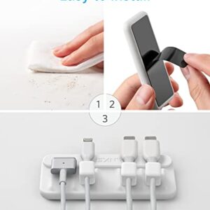 Anker Cable Management, Magnetic Cable Holder, Desktop Multipurpose Cord Keeper, 5 Clips for Lightning Cables, USB C Cables, Micro Cables, Other Wires, Sticks to Wood, Marble, Metal, Glass (White)